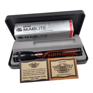 Vintage Harley Davidson Mini Mag Lite Flashlight Made In USA